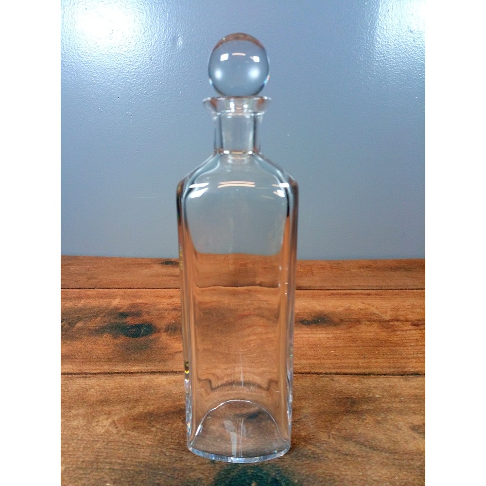 Atlantis Crystal Decanter Bottle Square Shape Clear Glass Stopper